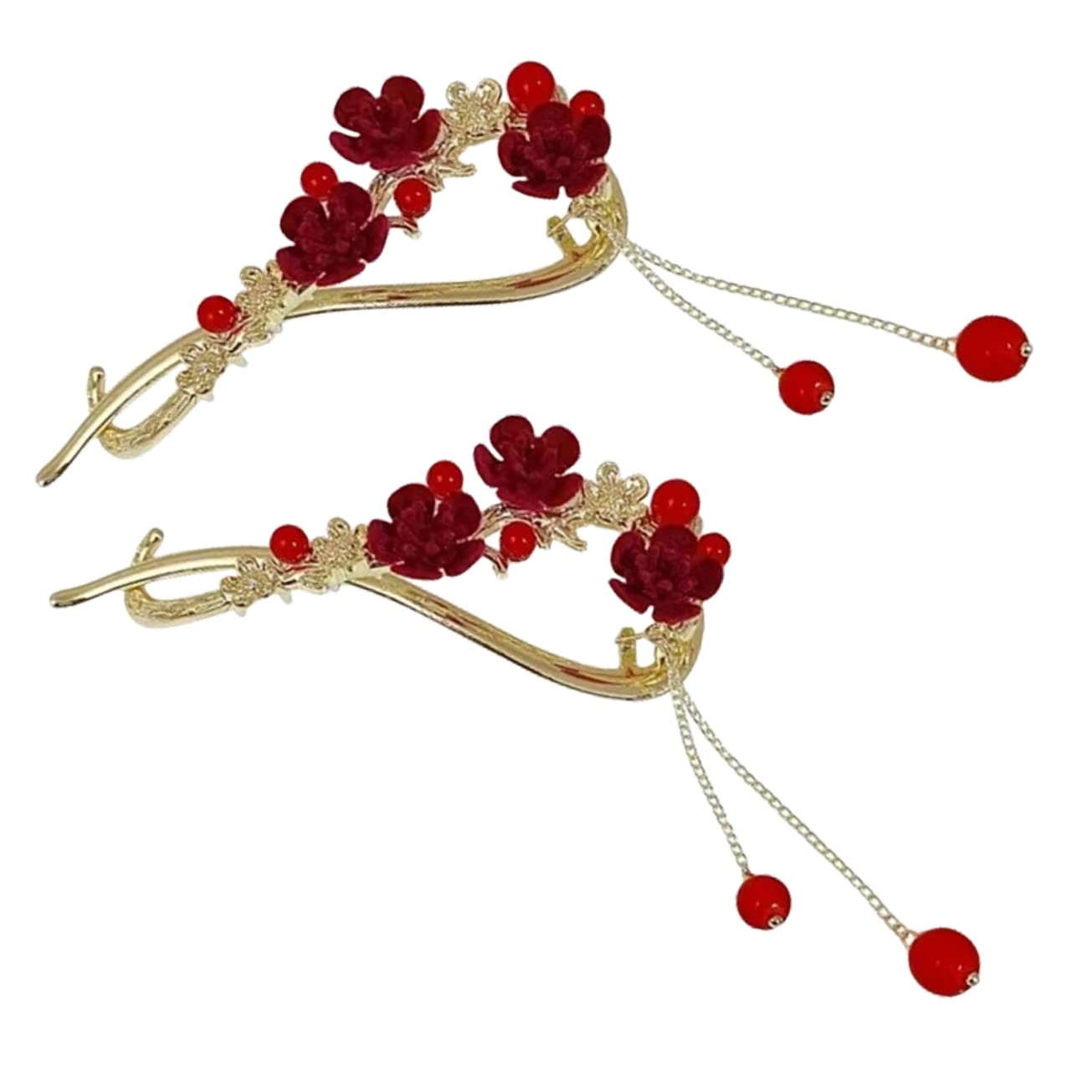 2pcs Minkissy Metal Hair Clips for Women - Strong Grip Claw Clips for Thick Hair, Medium Size Alloy Hair Accessories with Flocking (Perfect for Summer, Gifts & Everyday Styling)