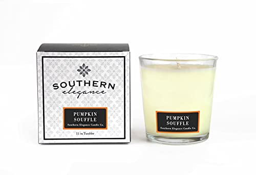 Southern Elegance Pumpkin Souffle Scented Candle - 11 oz Handmade in USA, Glass Tumbler with Gift Box - Perfect for Home Decor, Relaxation & Romantic Ambiance