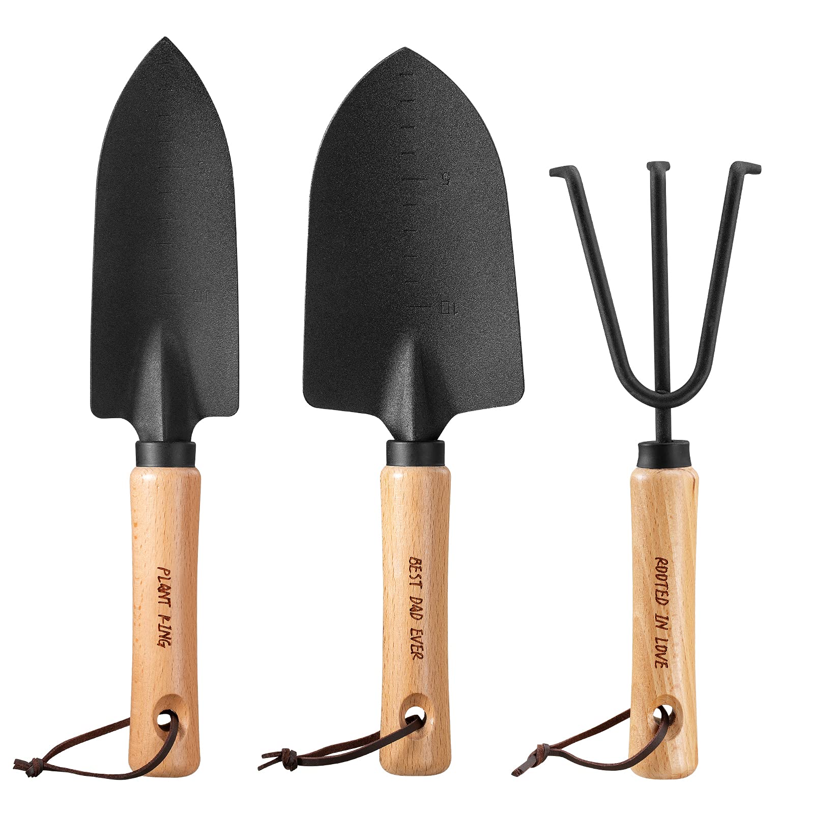 3-Piece Carbon Steel Garden Tool Set - Perfect Gift for Men, Dad, Father's Day, Christmas Stocking Stuffers & Unique Birthday Ideas | Durable Gardening Tools for Outdoor & Indoor Plants