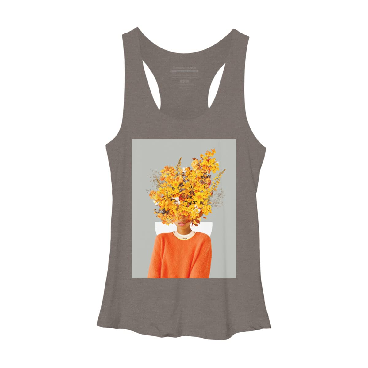 FrankMoth Floral Soul Reflection Women's Racerback Tank Top | Design By Humans | Casual Summer Wear, Music Festivals & Boho Outfits