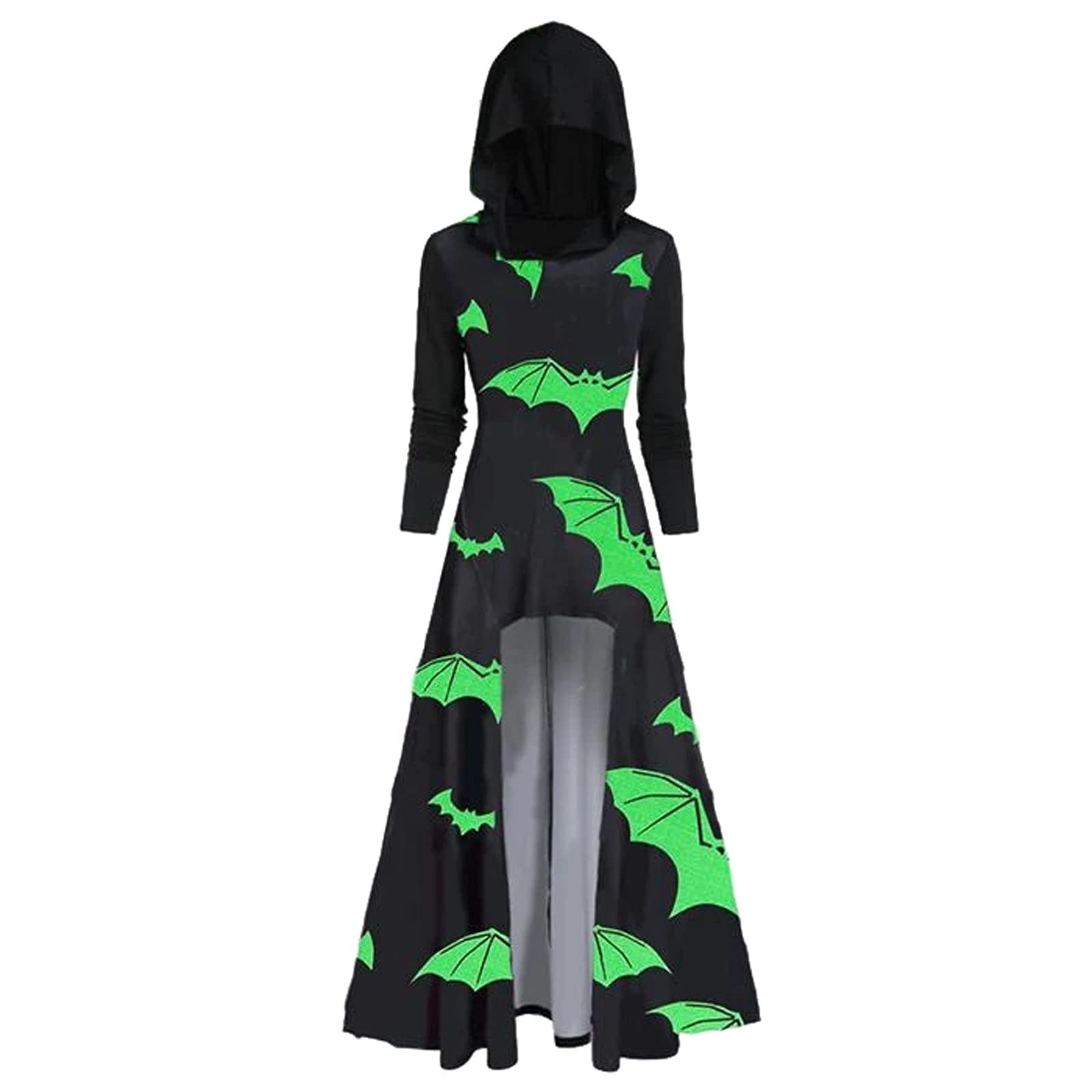 Women's Black Witch Halloween Cosplay Dress - Long Sleeve Solid Color Spring & Summer Costume for Parties, Cosplay Events & Themed Gatherings
