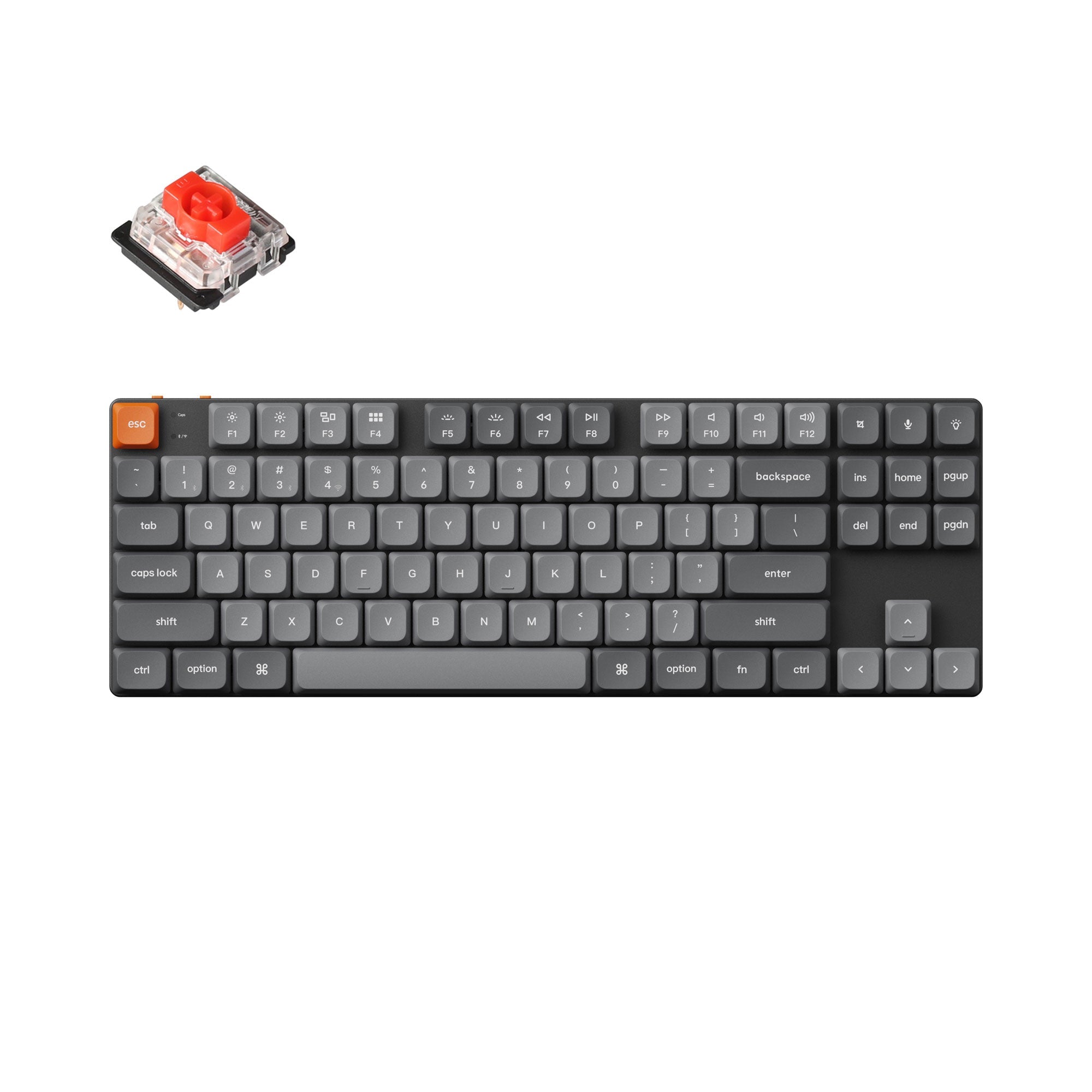 Keychron K1 Max 87-Key Wireless Mechanical Keyboard - QMK/VIA Programmable, Bluetooth 5.1, RGB Backlit - Perfect for Gaming, Coding & Office Work