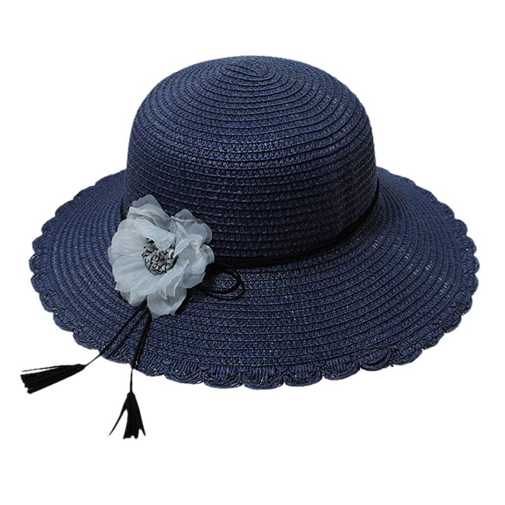 Women's Wide Brim Straw Sun Hat with Bow - SPF 50+ UV Protection Summer Beach Hat for Travel, Outdoor & Gardening - Fashionable Sun Protection Accessory