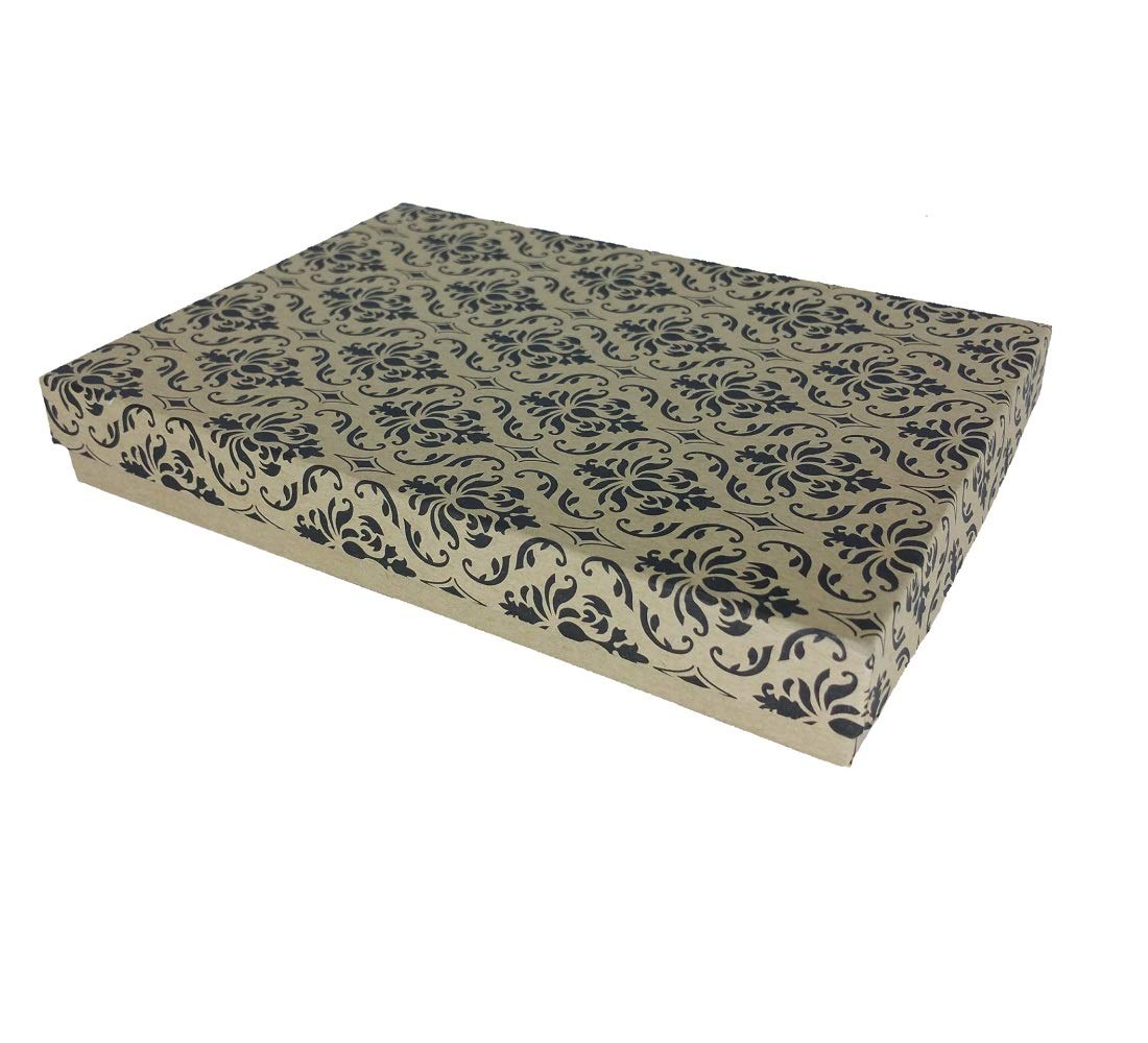 10 Damask Jewelry Boxes 5x4x1 Inch - Gift Packaging for Rings & Earrings