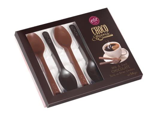 Premium Milk & Dark Chocolate Spoons - Gourmet Dessert Set (6-Pack) | Perfect for Coffee Stirring, Hot Cocoa, Baking & Party Favors