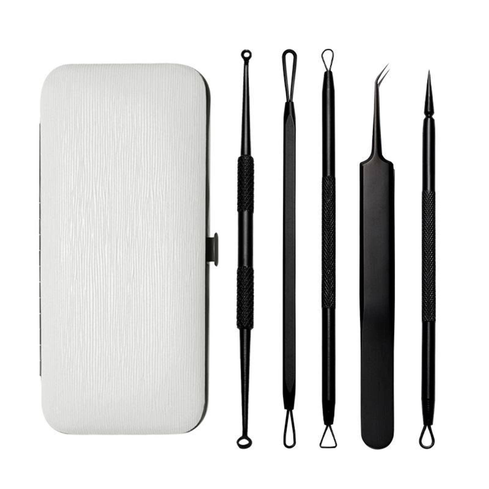KBREE 11-Piece Stainless Steel Blackhead Remover Kit - Acne Needle, Pimple Extractor Tools & Cell Tweezer Set for Face Care, Professional Skin Treatment & Beauty Salon Use