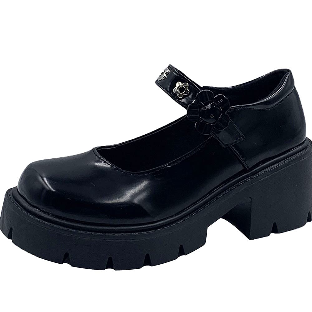 Gothic Platform Mary Jane Shoes for Women - Chunky Heel Ankle Strap Dress Pumps | Perfect for Cosplay, Halloween Costumes & Alternative Fashion Outfits