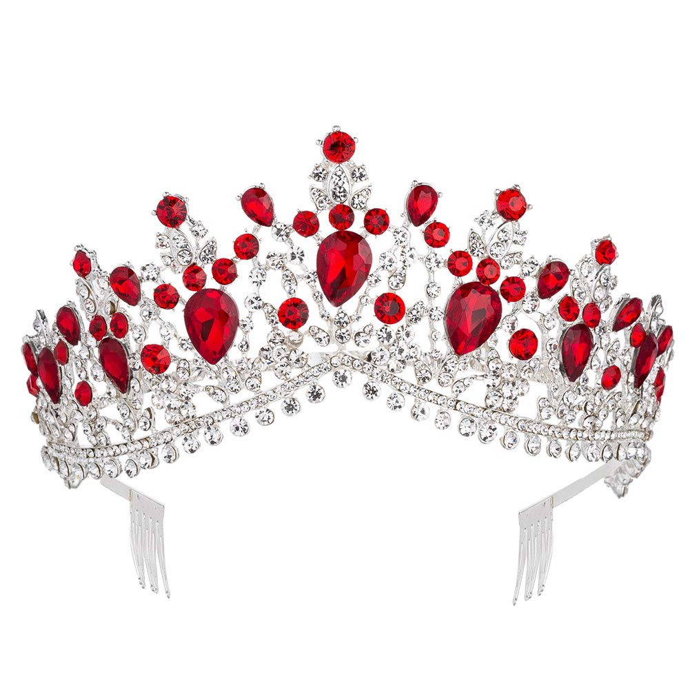 Royal Rhinestone Crystal Queen Tiara Headband - Elegant Wedding Pageant Crown for Women & Girls | Perfect for Birthday Parties, Prom, Pageants, and Princess-Themed Events