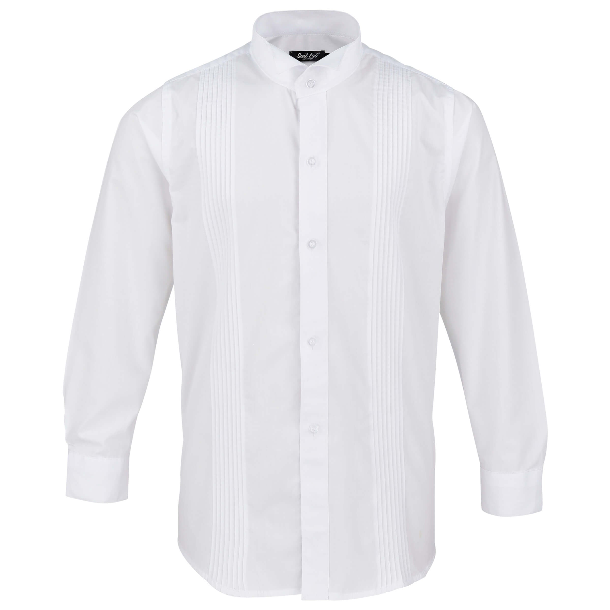 Boys White Wing Tip Formal Dress Shirt with Pleat Detail - Perfect for Weddings, School Events & Special Occasions
