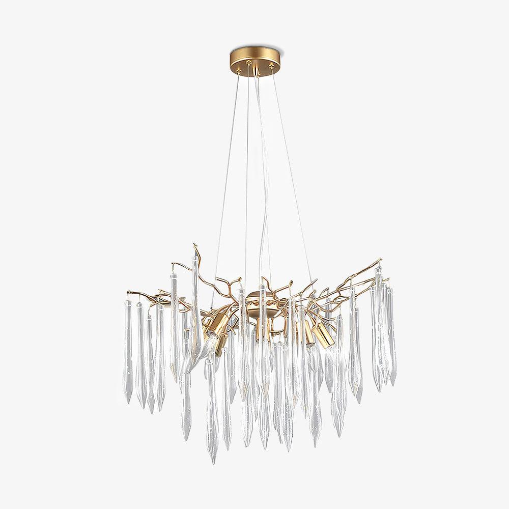 Aqua Funnel Chandelier - Modern Crystal Waterfall Ceiling Light Fixture for Dining Room, Living Room & Bedroom | Elegant Home Decor Lighting for Weddings & Events
