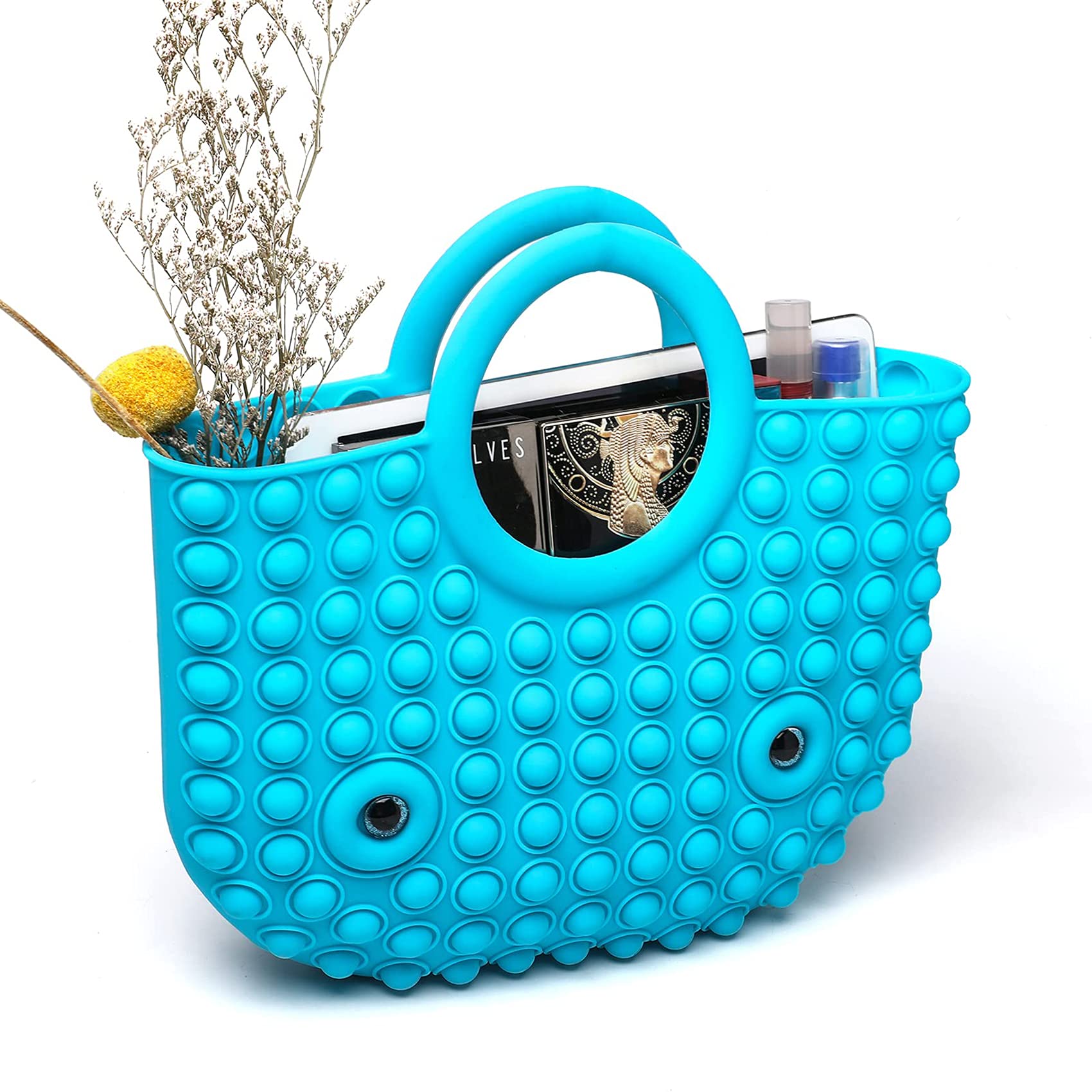 Trendy Women's Fashion Handbag - Rainbow Pop Bubble Game Fidget Purse, Large Capacity Silicone Tote Bag for Stress Relief, Perfect for Office, School & Travel Accessories
