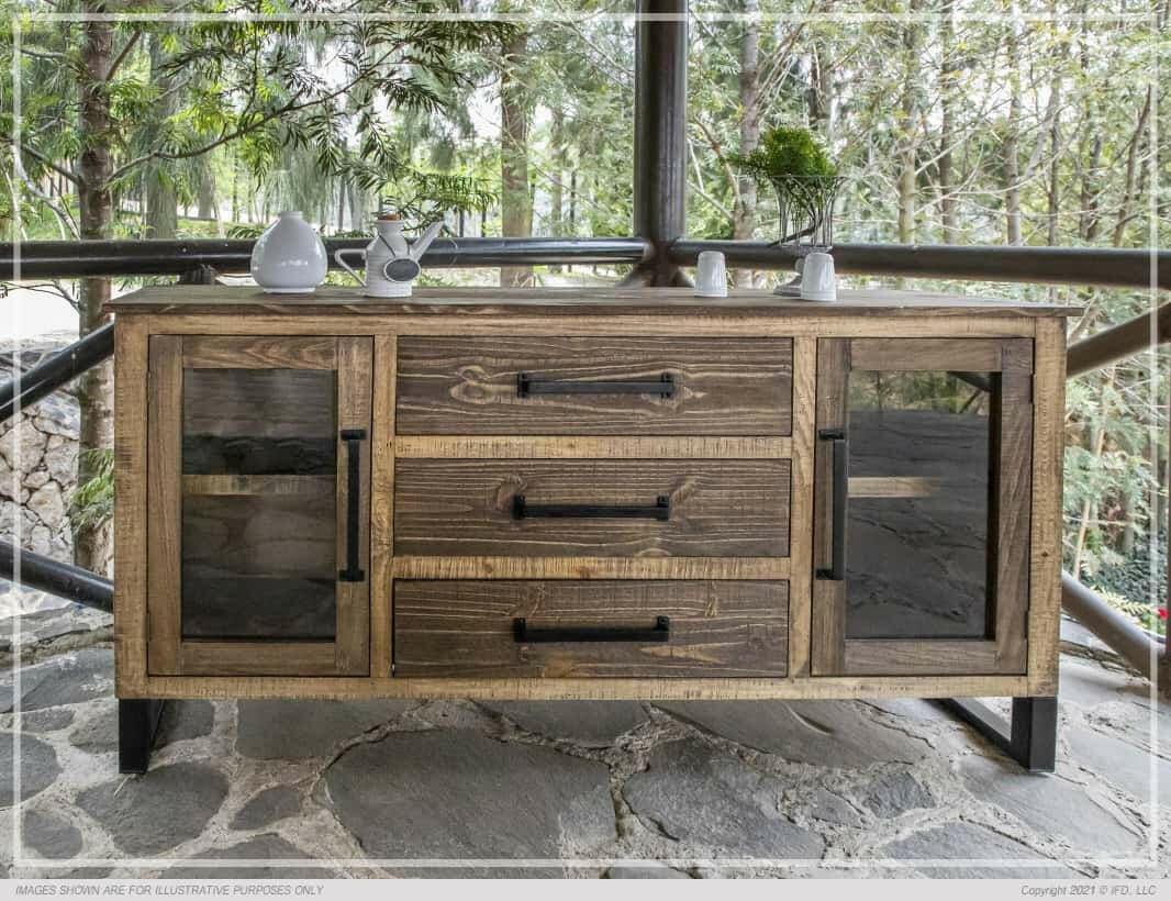 Olivo Buffet IFD5411BFF - Modern Wooden Sideboard Cabinet with Storage for Dining Room, Living Room & Entryway - Perfect for Organizing Dishes, Linens & Home Decor
