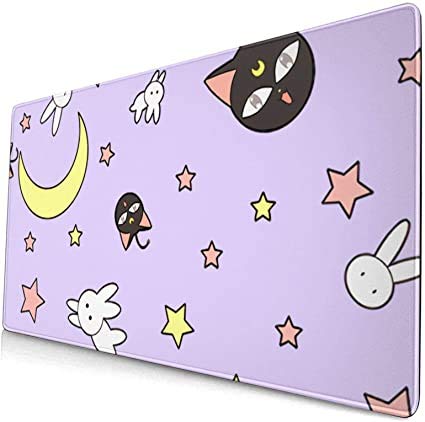 DUOAMARE Purple Sailor Moon Mouse Pad & Desk Mat - Extra Large Cute Anime Gaming Mousepad for Girls & Women | Perfect for Office, Gaming & Computer Workstations