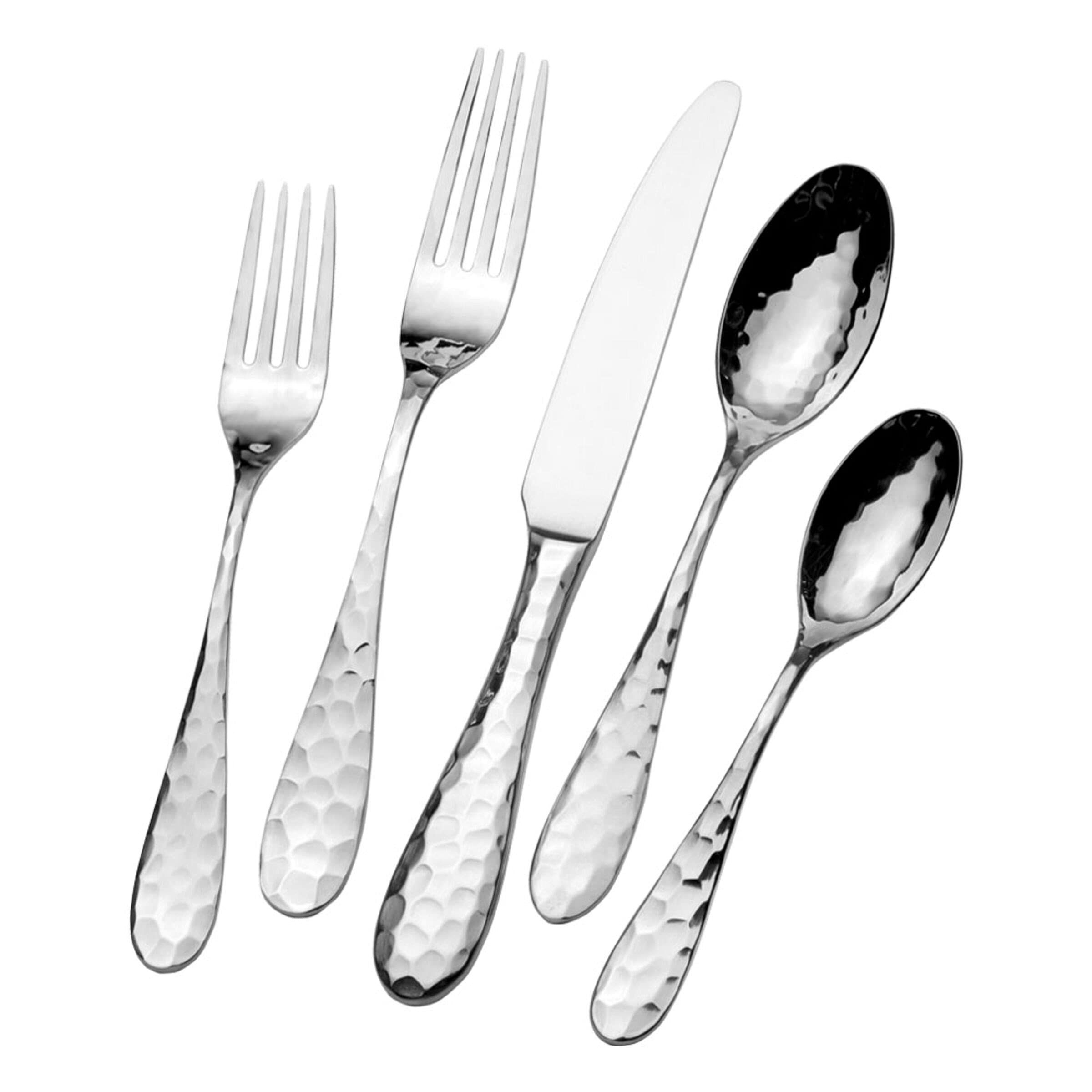 Premium Mikasa Lilah 45-Piece Flatware Set for 8 - 18/10 Stainless Steel Silverware with Serving Utensils | Elegant Dining, Dinner Parties & Formal Table Setting