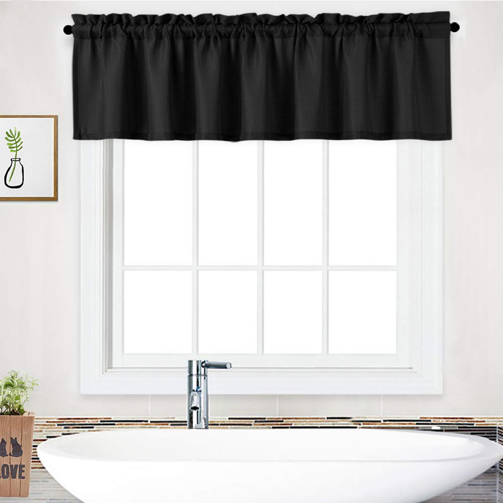 Waterproof Waffle Woven Shower Curtain Valance - 60