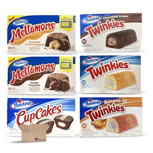 Tribeca Curations Chocolate Cupcakes, Banana Chocolate Original Twinkies & Double Chocolate Caramel Meltamors - 6 Pack (54 Individually Wrapped Snack Cakes) | Perfect for Office Snacks, School Lunches & Party Desserts