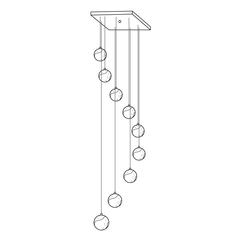 Elegant Alabaster Balls Cluster Chandelier - Modern Crystal Ceiling Light Fixture for Dining Room, Living Room & Bedroom Decor