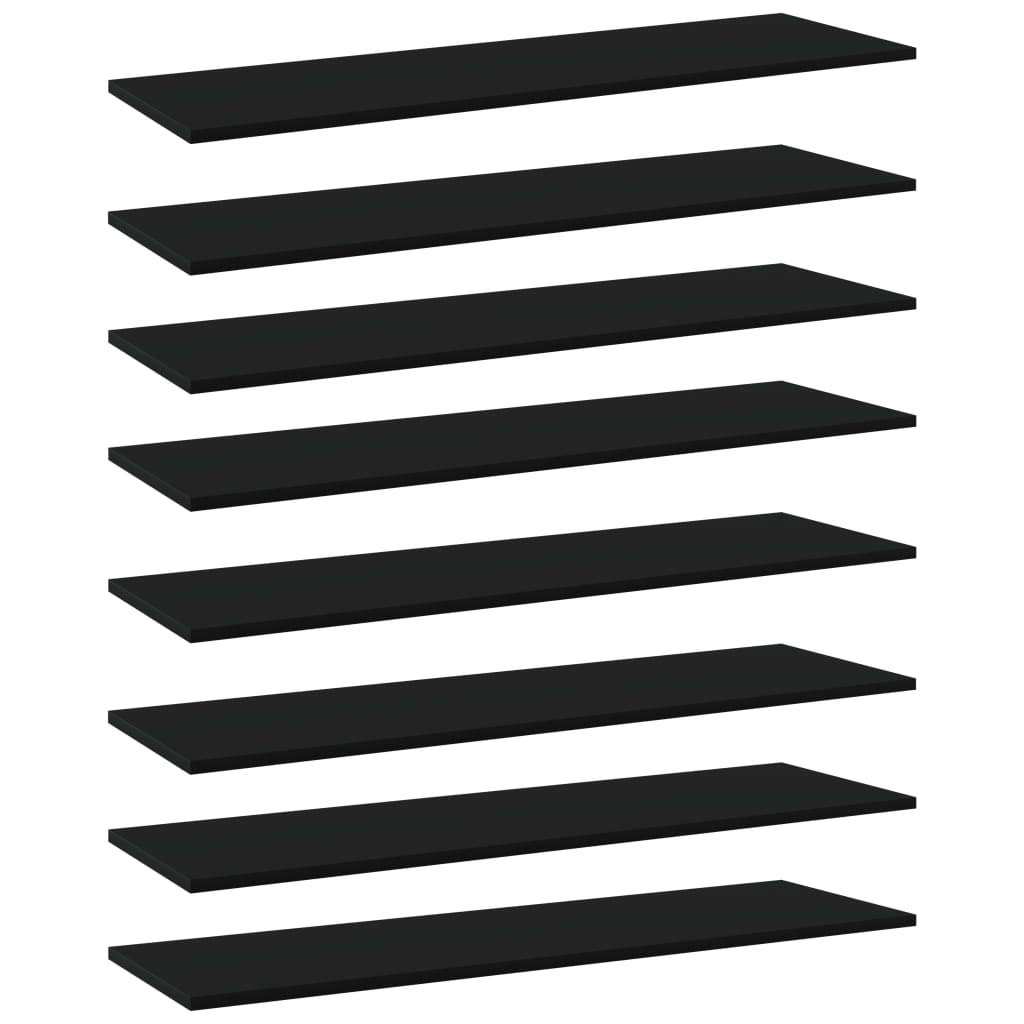8-Piece Black Bookshelf Replacement Panels - Floating Shelves for Book Storage & Display - Durable Bookcase Organizer for Home, Office & Library (Accessories Not Included)