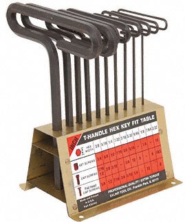 Premium CRL T-Handle Allen Wrench Set - 10-Piece Metric & SAE Hex Key Kit for Bikes, Furniture & DIY Projects | Durable Steel Construction