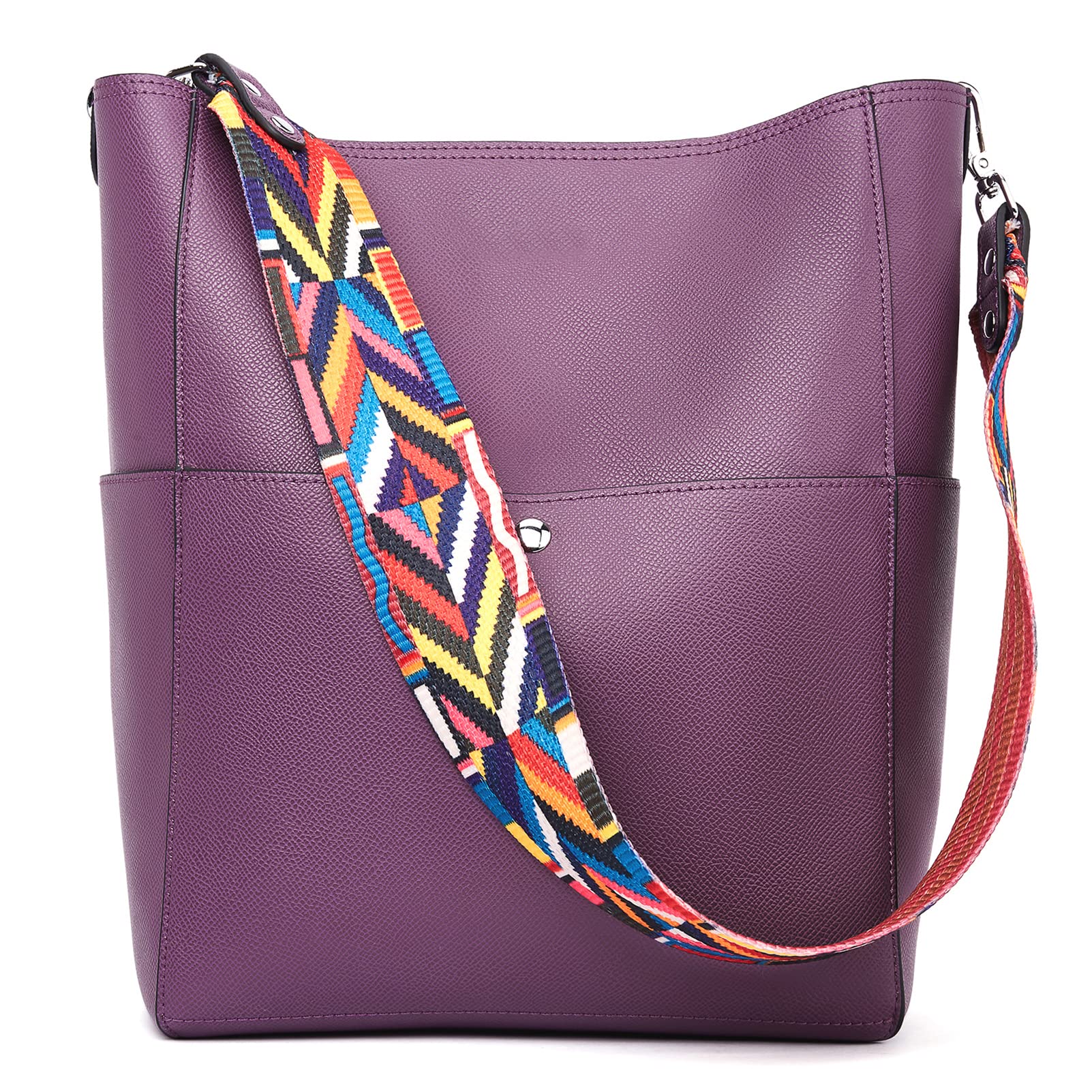 BROMEN Women's Vegan Leather Bucket Bag - Stylish Crossbody Purse & Shoulder Handbag for Work, Travel & Everyday Use