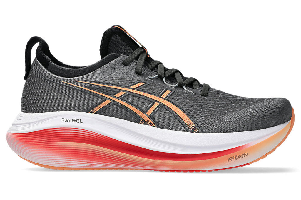 ASICS Gel-Nimbus 27 Running Shoes for Men (2E Wide Width) - Carbon/Mojave Color | Cushioned Road Running Sneakers for Marathon Training & Long Distance Jogging