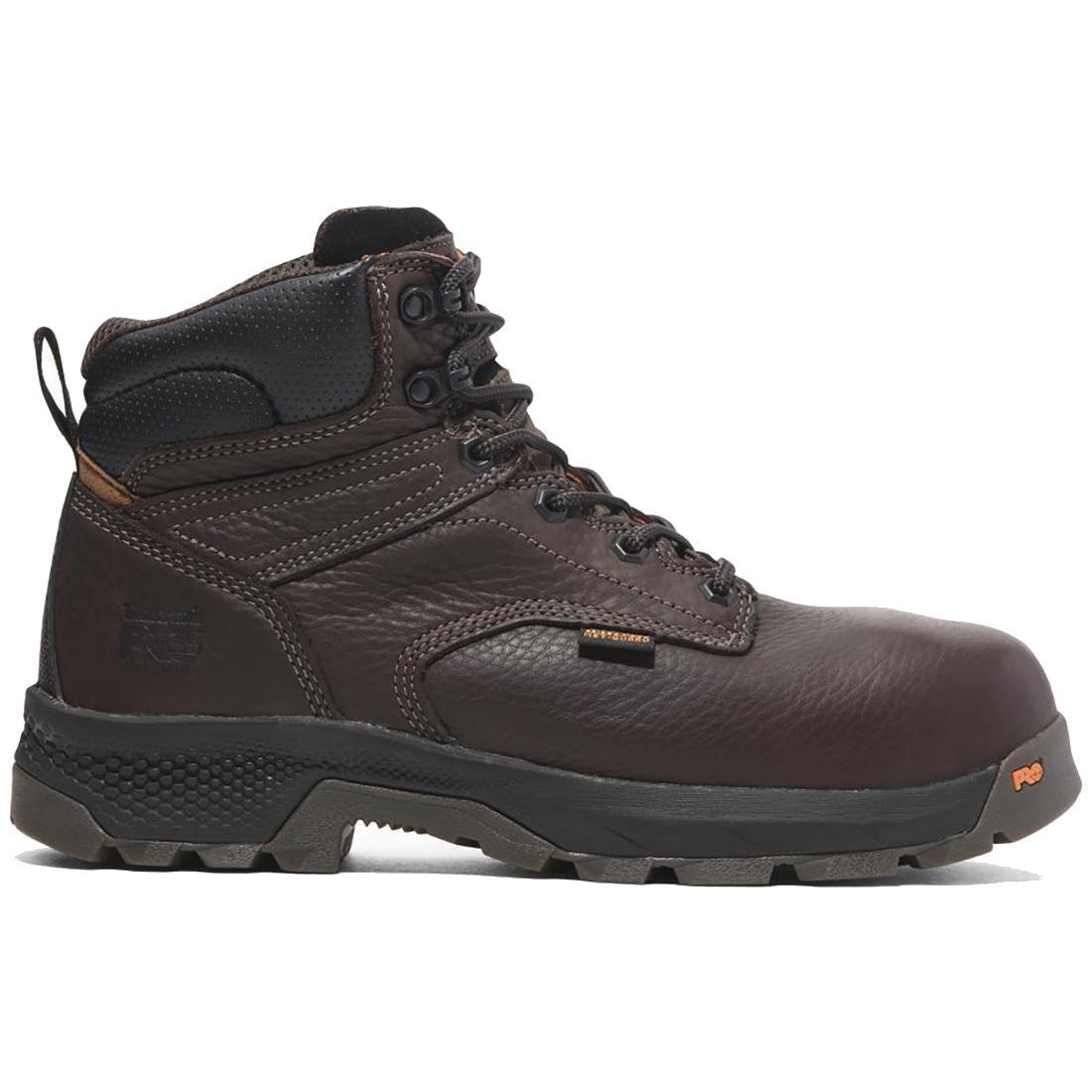 Titan EV 6 Inch Composite Toe Work Boots for Men - Dark Brown Safety Shoes - Electrical Hazard & Slip Resistant - Ideal for Construction, Warehouse & Outdoor Work