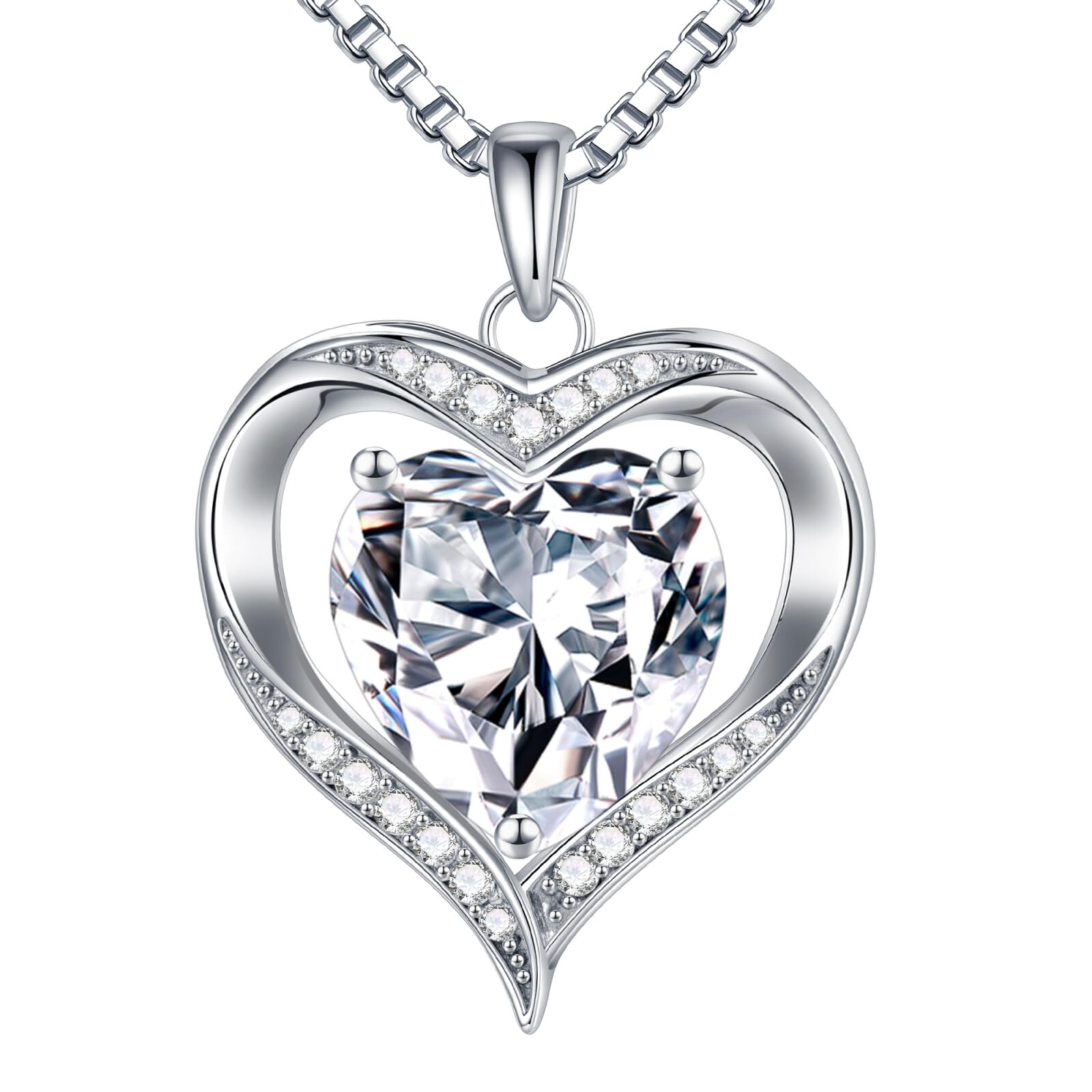 MOOSEA 1-3ct D Color VVS1 Moissanite Heart Pendant Necklace for Women - 925 Sterling Silver Jewelry | Perfect Anniversary, Mother's Day & Birthday Gift for Wife, Girlfriend | Elegant Necklace for Date Night, Wedding & Special Occasions