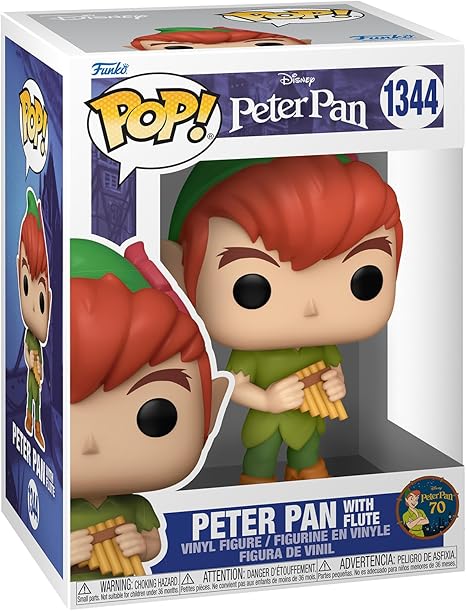 Disney Peter Pan 70th Anniversary Funko Pop Vinyl Figure with Flute - Collectible Toy with Protector Case - Perfect for Disney Fans, Collectors, and Gift Giving