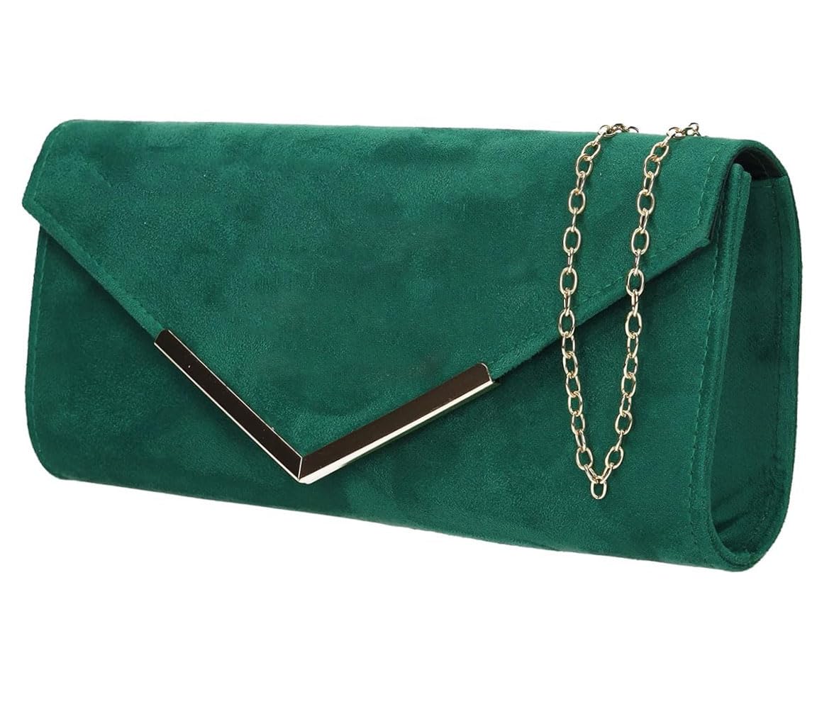 LeahWard Women's Faux Suede Clutch Bag - Elegant Flap Handbag for Wedding, Party, Evening & Prom | Perfect for Date Night, Bridal Shower & Formal Events