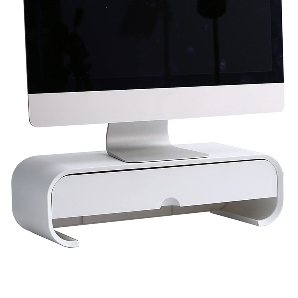 Ergonomic Laptop Stand with ABS Drawer Organizer - Adjustable Monitor Riser & File Holder for Home Office Desk Accessories - Perfect for Workspace Organization and Improved Posture