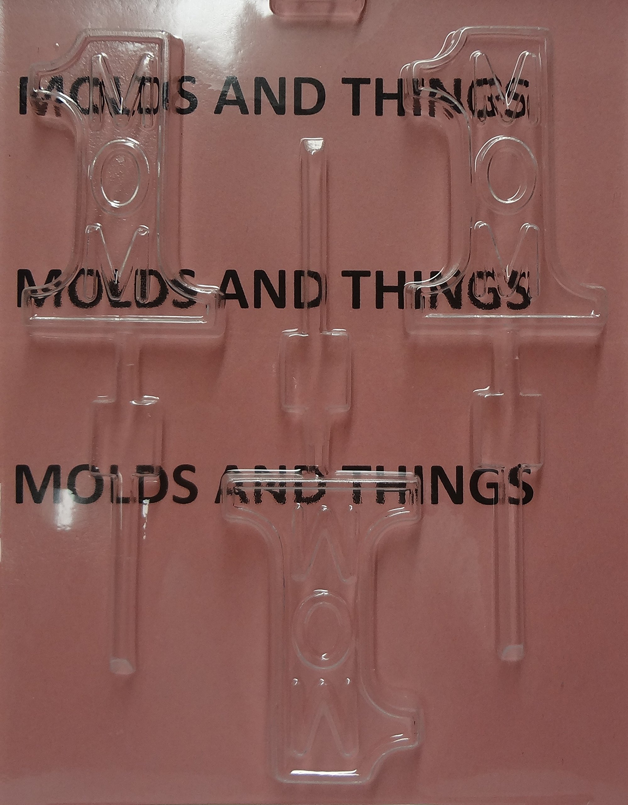 Number 1 Mom Lollipop Chocolate Candy Mold Set with Copyrighted Instructions - 2 Piece Silicone Mold Kit for DIY Candy Making, Birthday Gifts & Party Favors