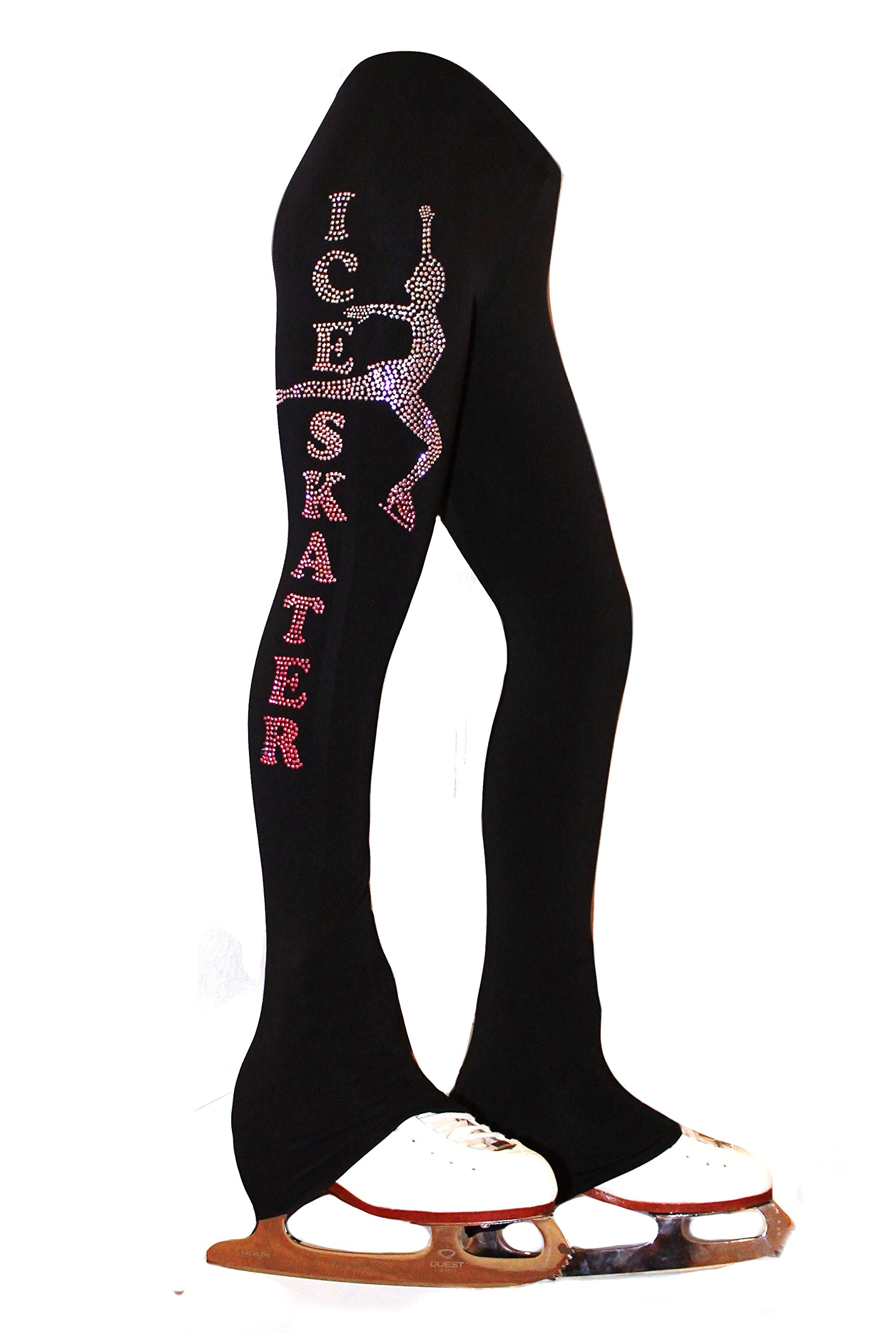 Ice Fire Poly/Spandex Pink Ombre Ice Skater Pants - Stretchy Figure Skating Leggings for Women & Girls - Perfect for Ice Rink, Dance Practice & Performance