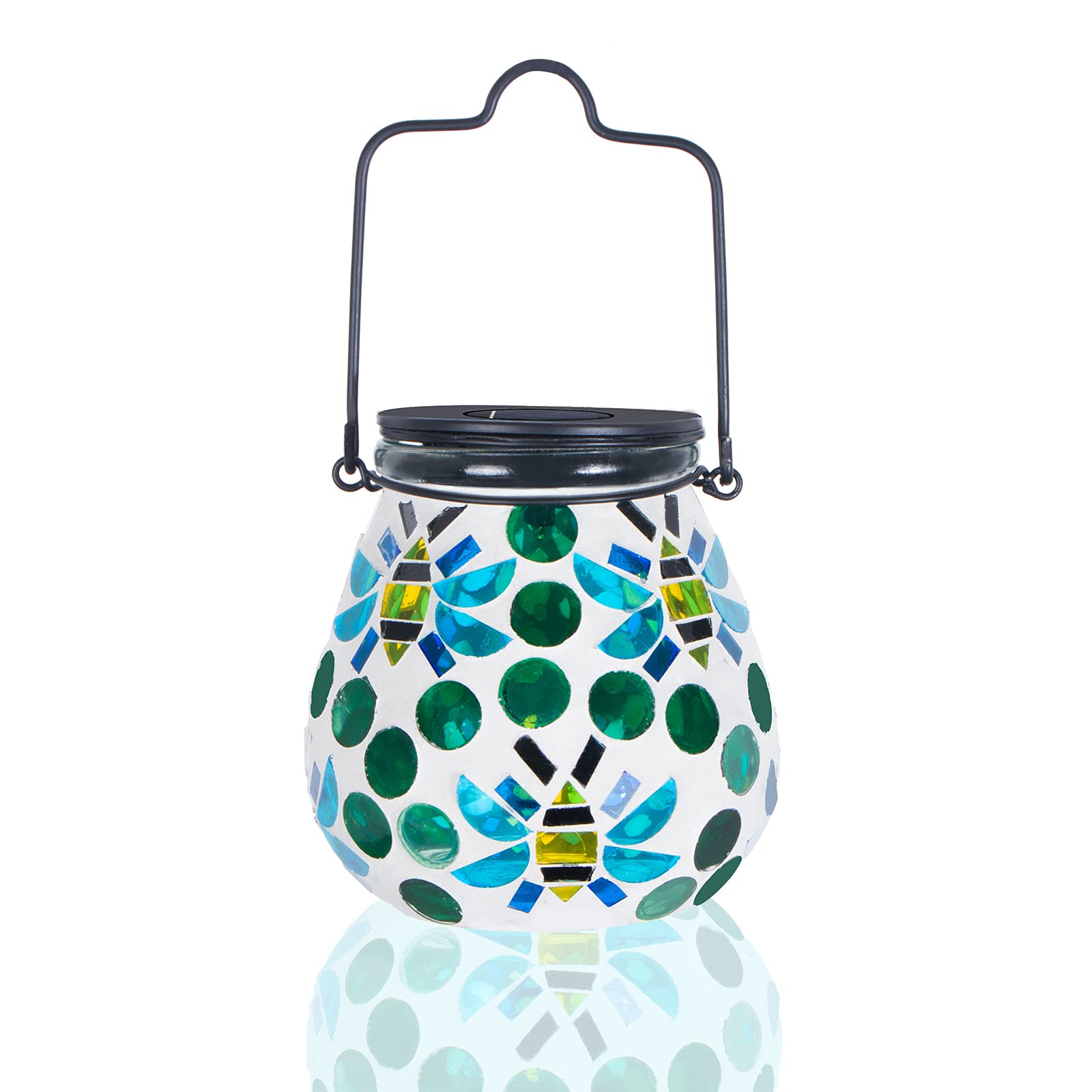 Afirst Solar Powered Outdoor Lanterns - Waterproof Glass Hanging Lights with Bee Hollow Design for Garden, Patio, Yard, Holiday Party Decoration - Perfect for Outdoor Evening Ambiance and Special Events
