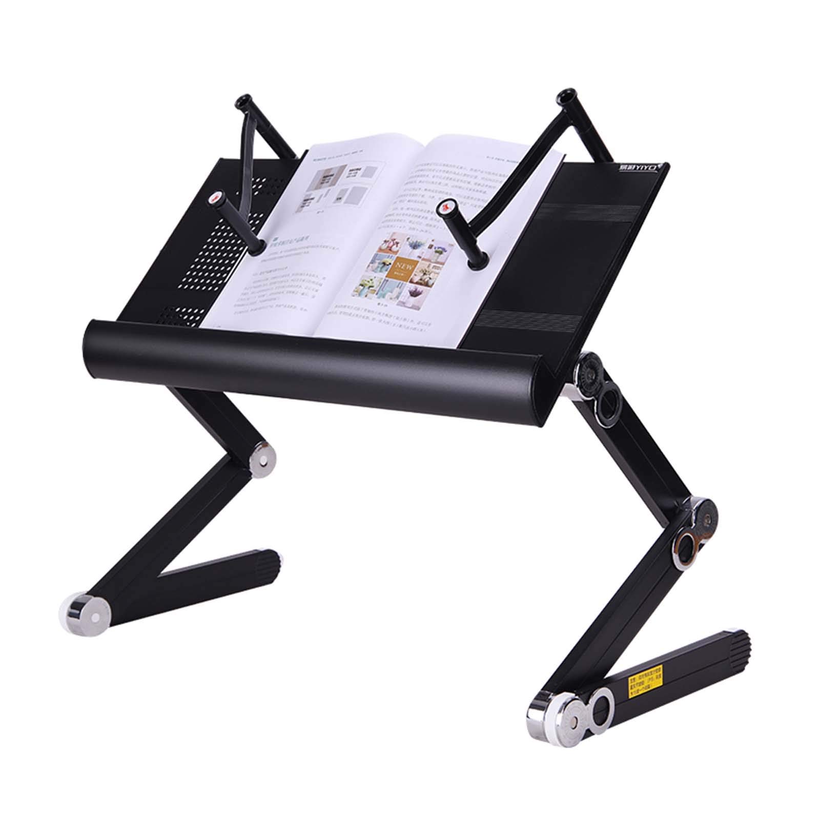 Adjustable Folding Laptop Desk with Cooling Fan & Mouse Pad - Portable Laptop Table Stand for Bed, Sofa, Office & Home Use - Ergonomic Workstation for Remote Work, Gaming & Studying