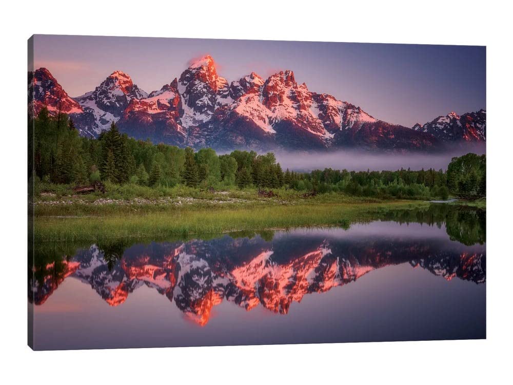GUTTATY Framed Canvas Wall Art - 24x36 Inches Modern Mountain Landscape Painting for Living Room & Bedroom Decor | Nature Scenery Forest Wall Art Ready to Hang | Perfect for Home Office, Apartment & Housewarming Gift