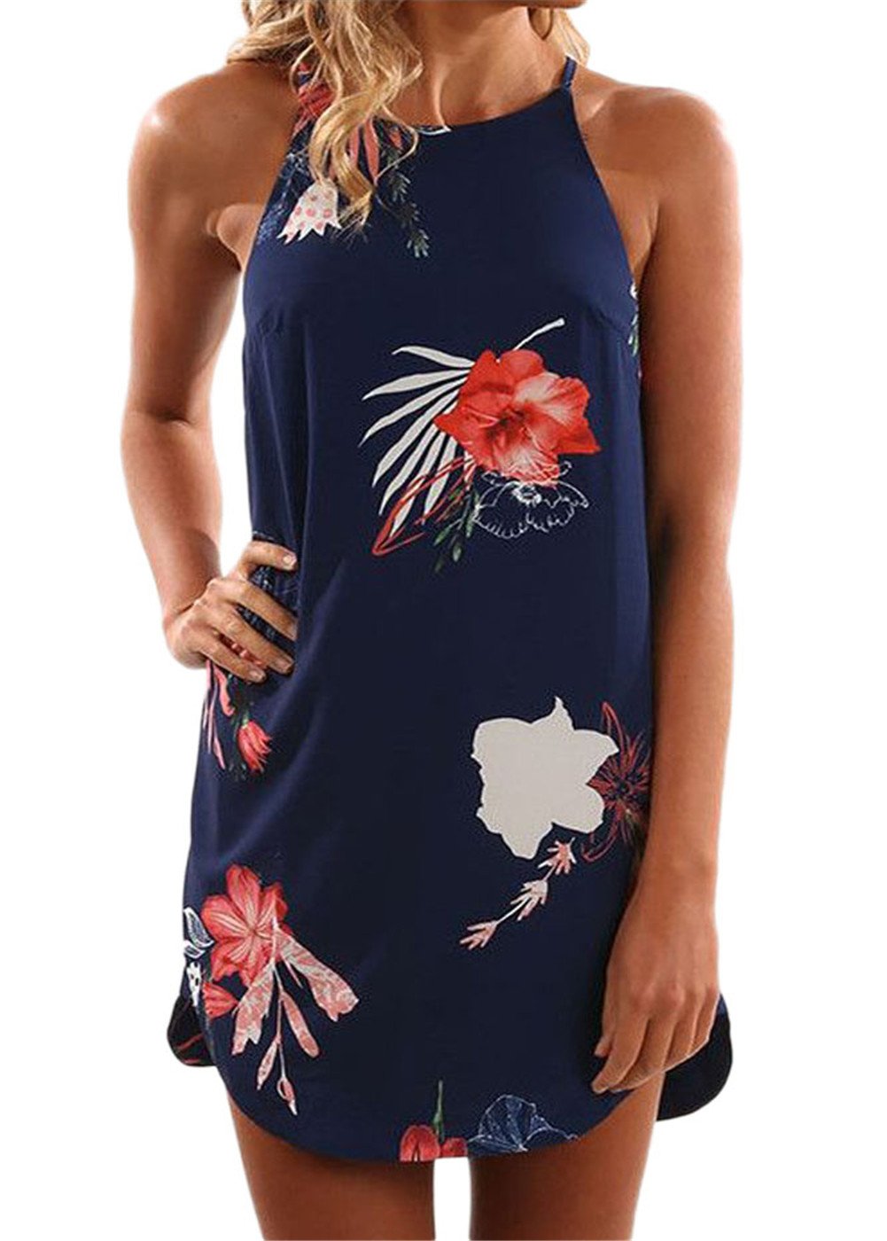Shawhuwa Women's Summer Spaghetti Strap Dress - Flowy Vacation Outfit for Beach, Pool Party & Tropical Getaways