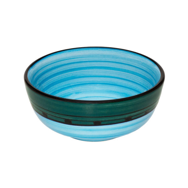 4-Piece Blue & Green Carousel Pattern Bowl Set - Perfect for Dining, Entertaining, and Kitchen Decor