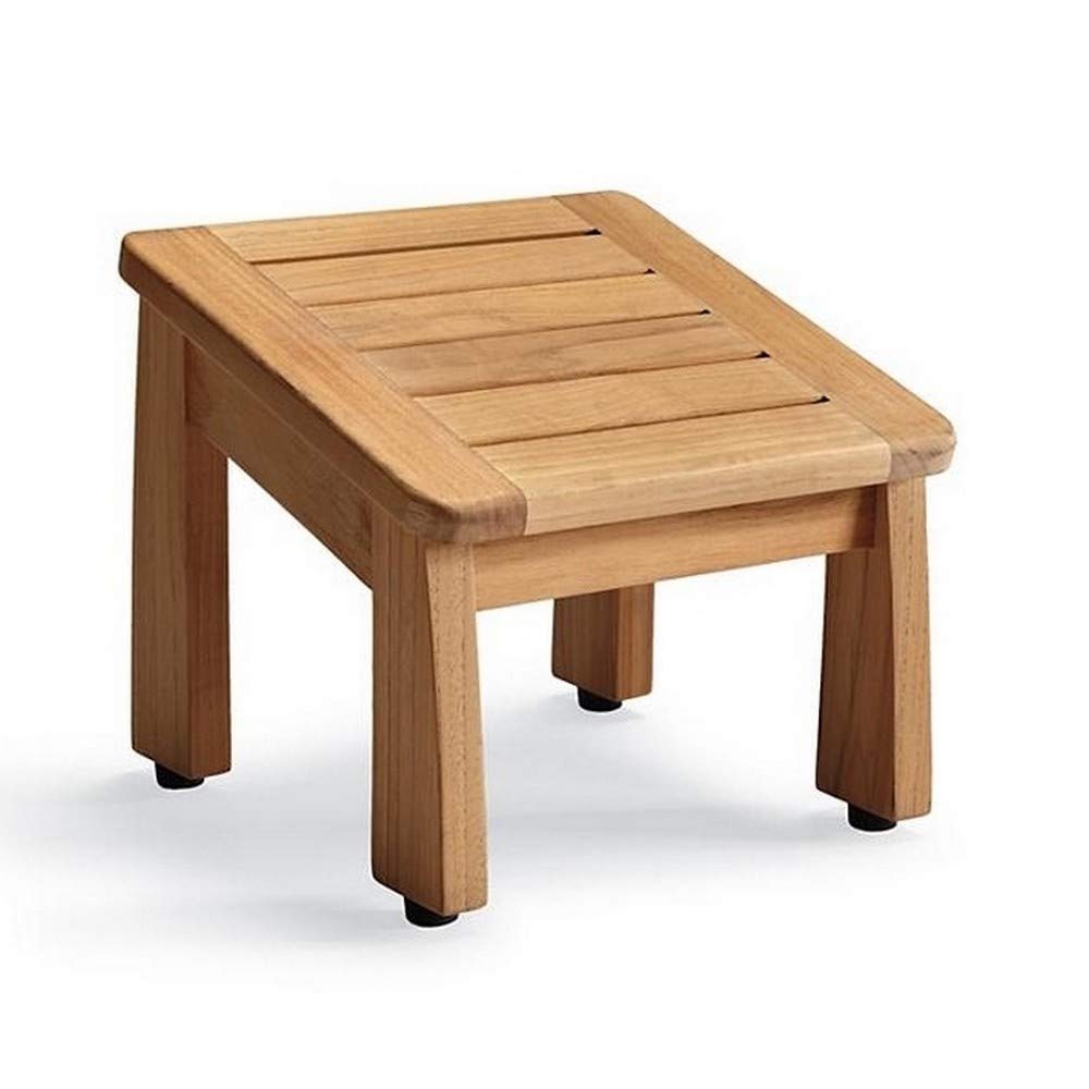 Premium Grade A Teak Wood Outdoor Shower Stool - Waterproof Garden & Patio Seat for Spa, Poolside, and Bathroom Use