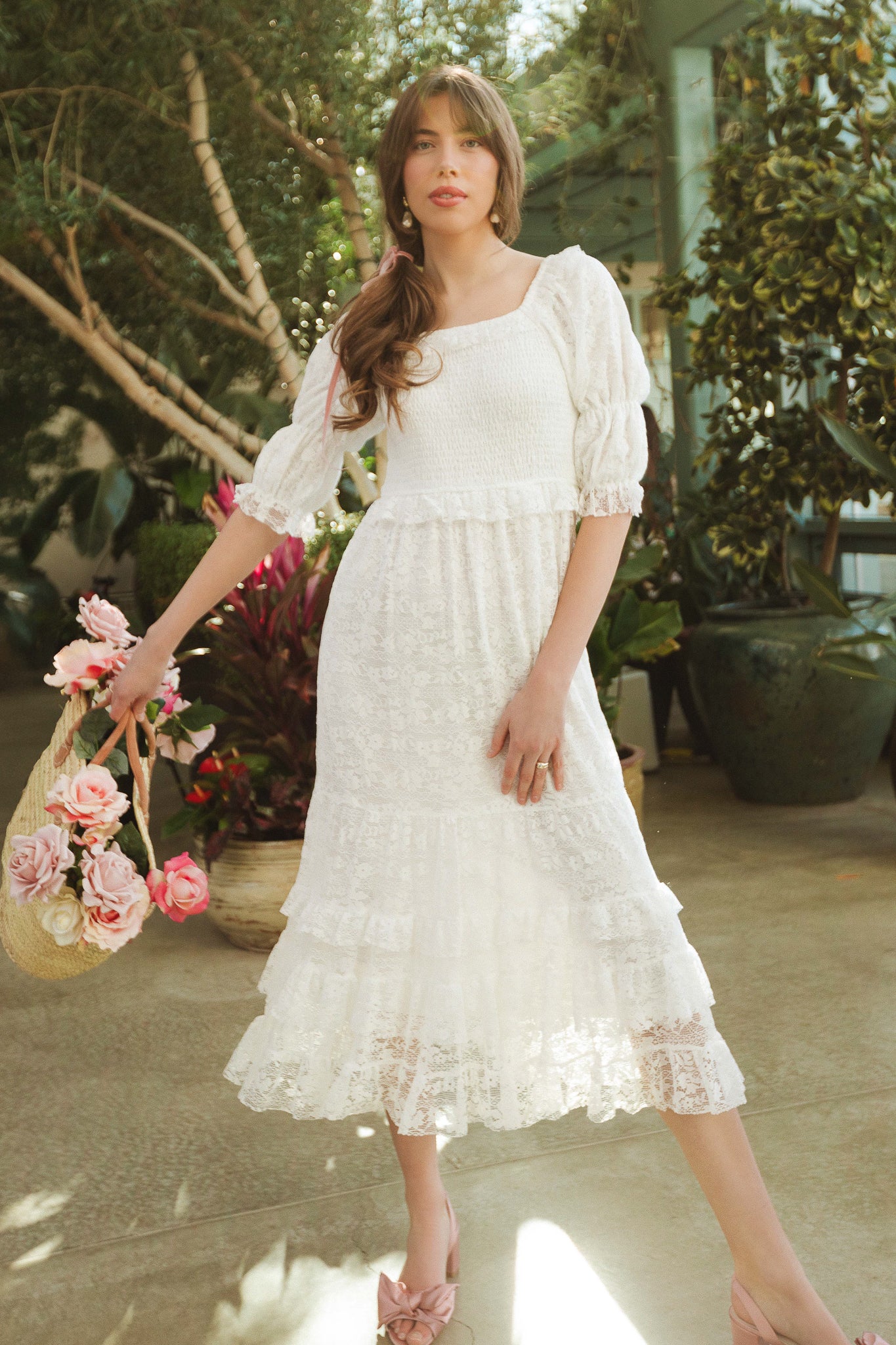 Francie White Lace Dress - Elegant Wedding Guest & Special Occasion Outfit | Final Sale