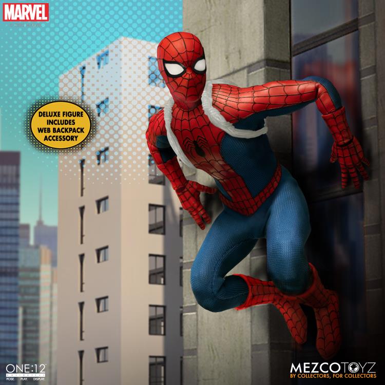 Mezco One:12 Collective Amazing Spider-Man Deluxe Edition Action Figure - Premium Collectible for Marvel Fans, Home Display & Gift Idea