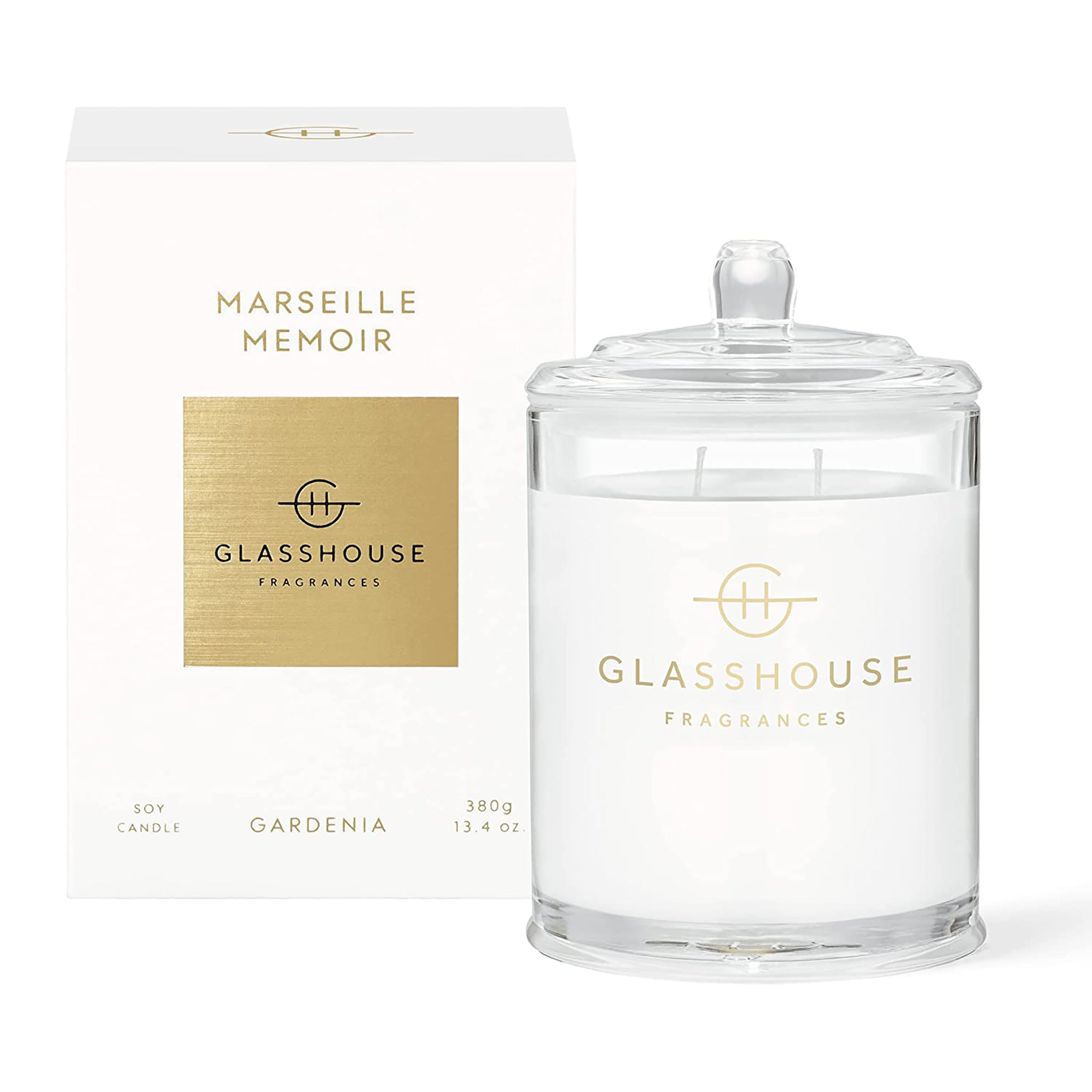 Glasshouse Fragrances Marseille Memoir Scented Candle - 100% Soy Wax, Long-Lasting Aromatherapy for Home, Office & Spa Relaxation