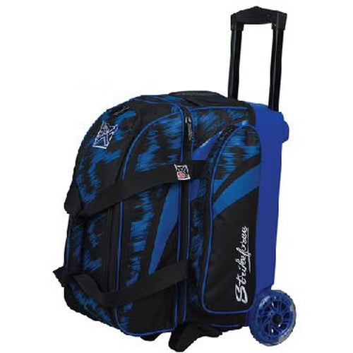 KR Strikeforce Cruiser Scratch Double Roller Navy Bowling Bag - Durable 2-Ball Bowling Bag with Wheels for Easy Transport - Perfect for League Play & Tournaments