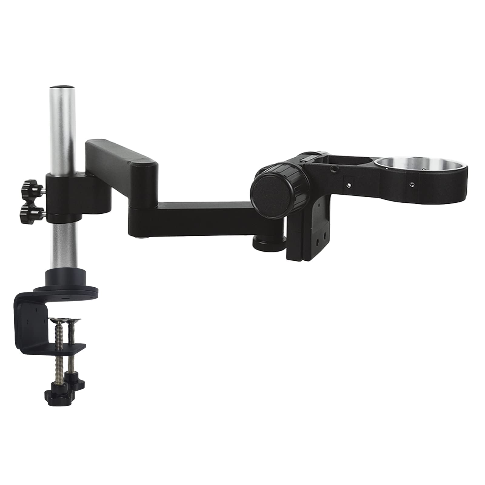Professional Microscope Articulating Universal Rotatable Arm Stand with Clamp - Compatible with Stereo Trinocular Microscopes, HDMI Camera & Phone Repair Tools (Black) | Ideal for Electronics Soldering, Jewelry Making & Lab Research