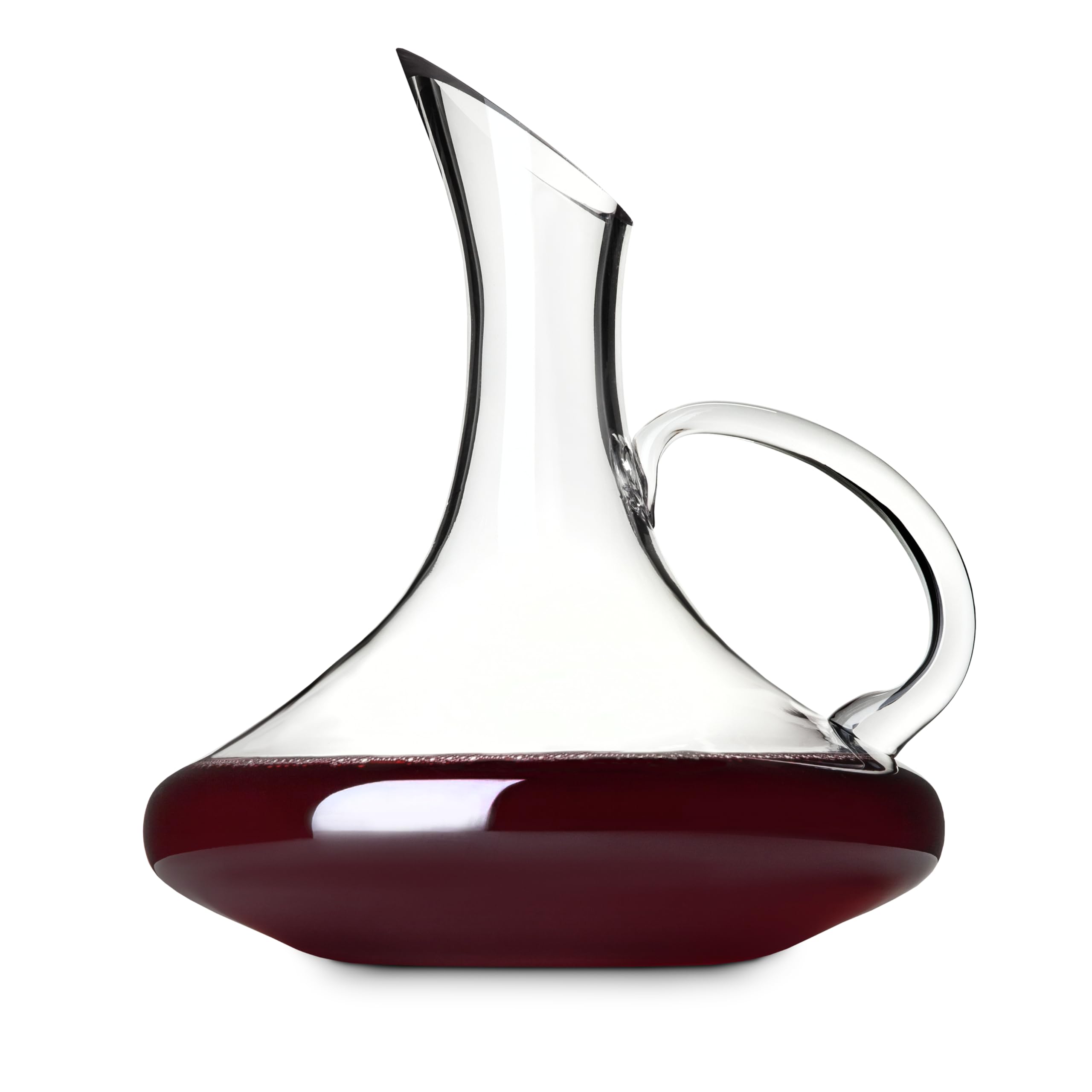 Premium Handled Wine Decanter - 52oz Glass Carafe for Red & White Wine Aeration | Elegant Bar Accessory & Wine Lover Gift | Perfect for Dinner Parties, Wine Tasting & Home Entertaining