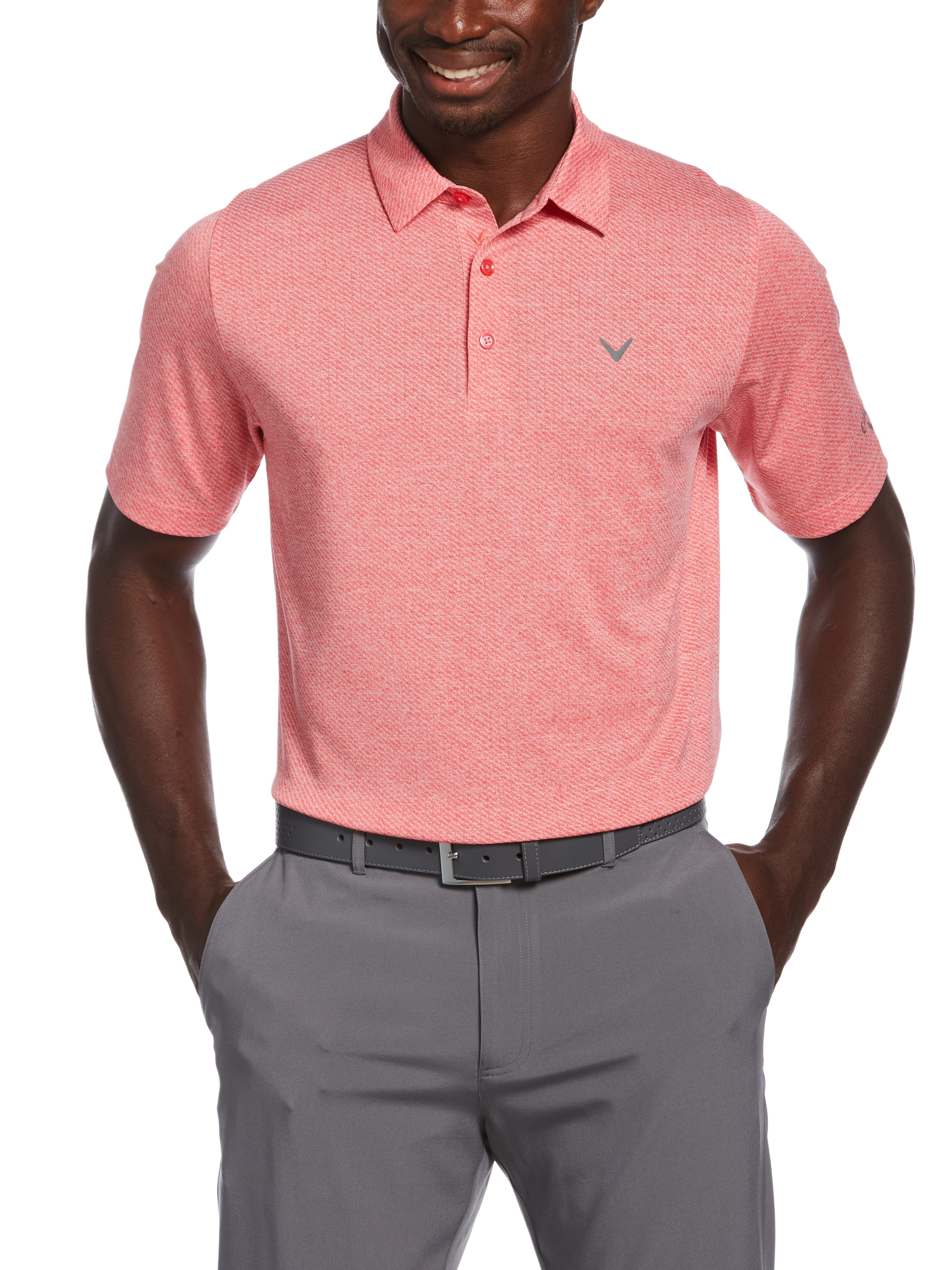 Men's Swing Tech™ Ventilated Heather Jacquard Polo Shirt - Breathable & Stylish for Golf, Work & Casual Wear