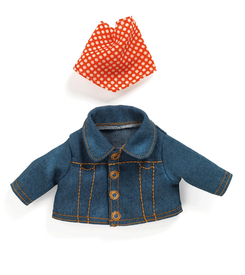 Pomea Denim Jacket Outfit for Dolls - High-Quality Doll Clothes by Djeco | Perfect for Dress-Up Play, Collectibles & DIY Fashion Shows