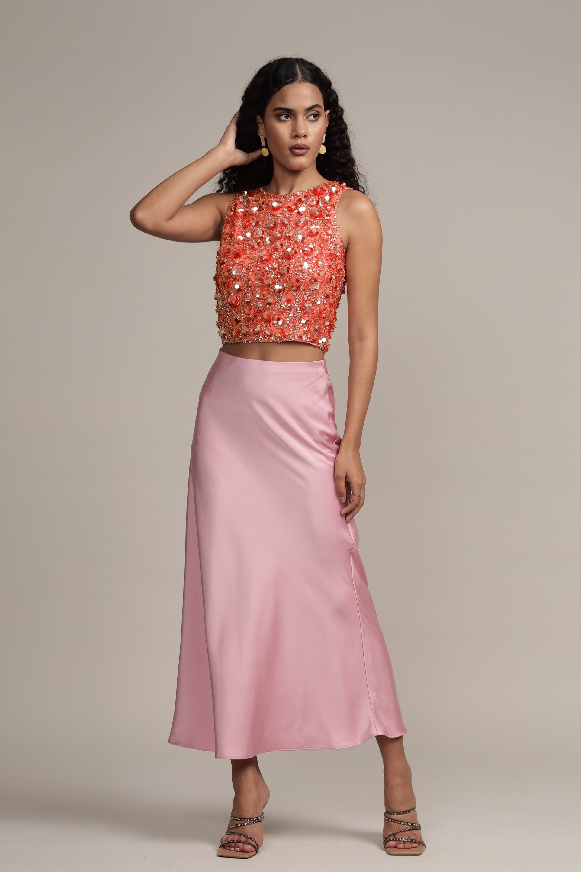 Coral Hazel Embellished Women's Top - Elegant Floral Lace Blouse for Casual Wear, Date Night & Office Outfits
