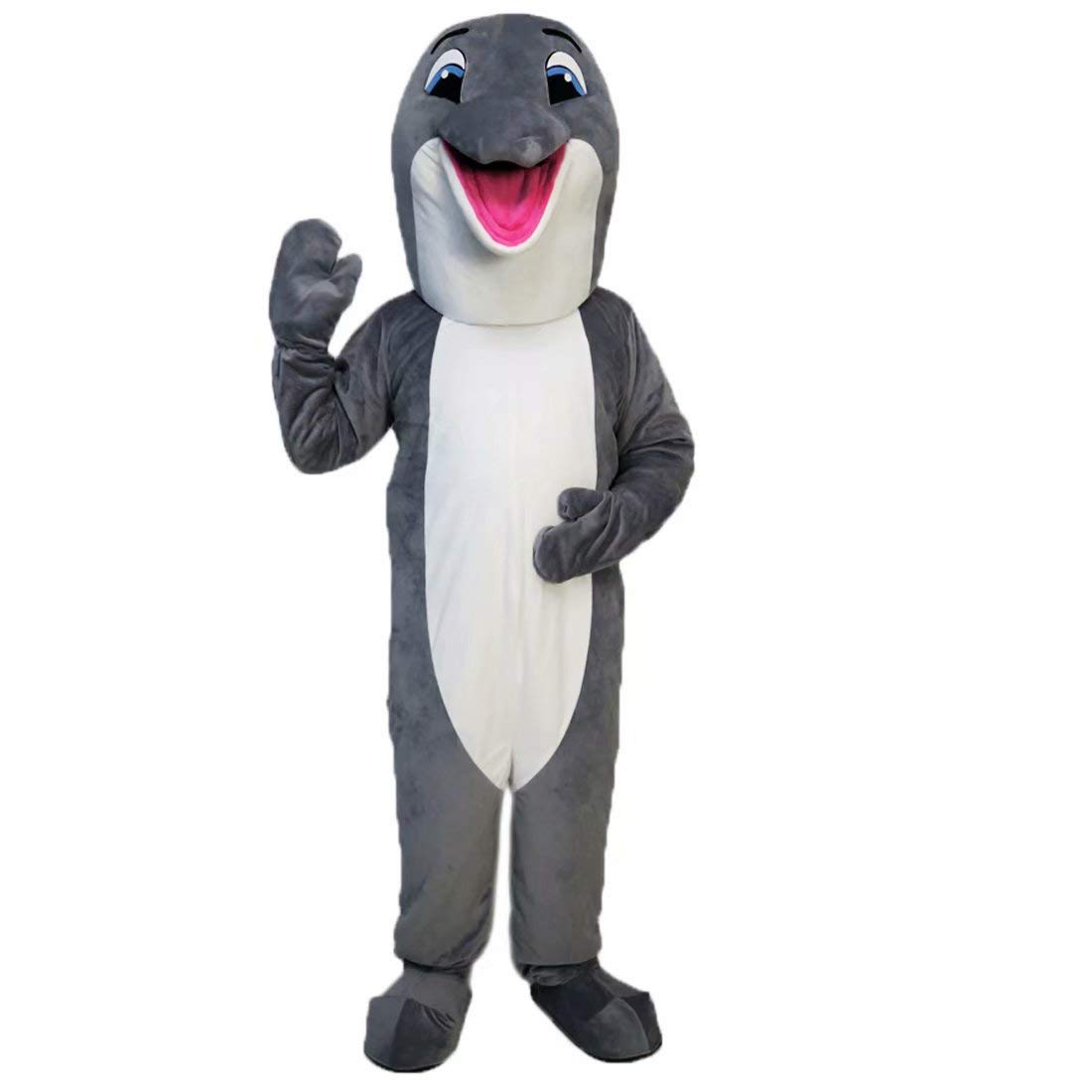 Gray Dolphin Costume Mascot - Full Body Cartoon Character Outfit for Cosplay, Halloween Parties, and Themed Events