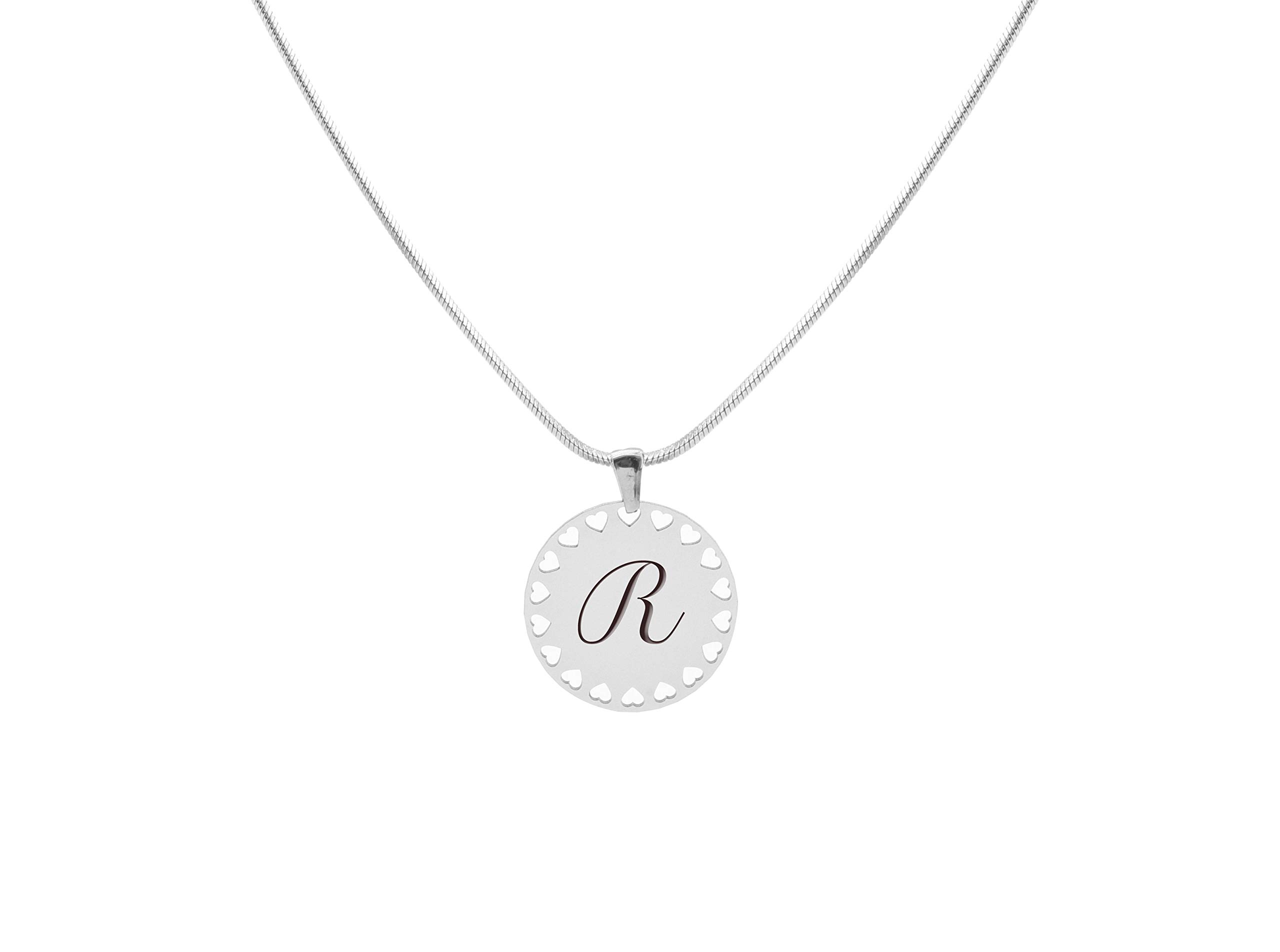 Hearts Initial Necklace for Women - Personalized A-Z Letter Pendant Jewelry Gift | Valentine's Day, Anniversary, Birthday Present for Her | Dainty Gold & Silver Necklaces for Everyday Wear