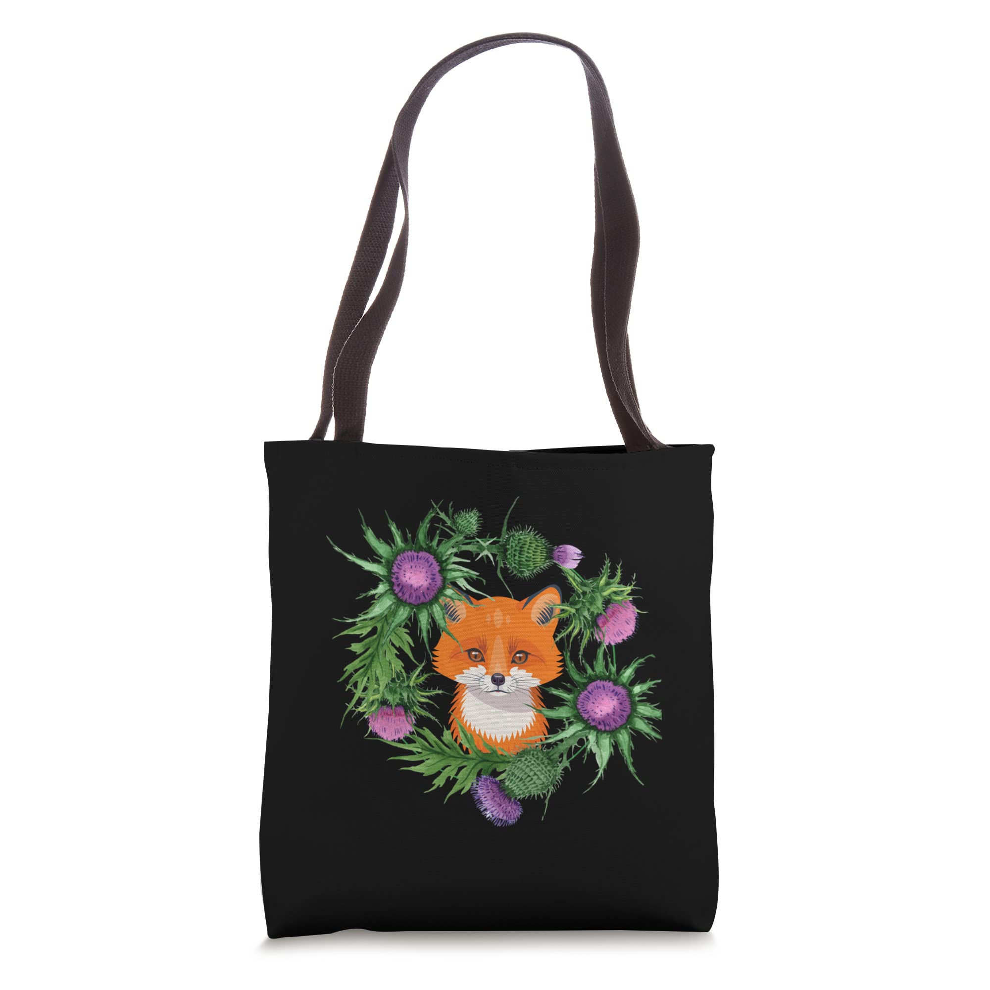 Stylish Fox in the Thistles Canvas Tote Bag - Eco-Friendly Reusable Shopping Bag for Women, Perfect for Groceries, Beach & Daily Use